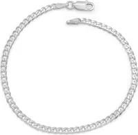 Panzerarmband 925 Sterling Silber rhodiniert 3mm breit Länge wählbar 17 18 19 20 21 22 cm Panzerkette Silberkette Armkette Armkettchen anlaufgeschützt (21)