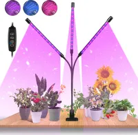 VINGO LED Pflanzenlampe 3 Kopf Pflanzenleuchte Vollspektrum Grow Lampe Full Spectrum Wachsen Licht Gemuese 30W