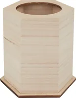VBS Holz-Stiftebox, sechseckig