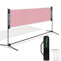 Jayseuw Badmintonnetz Set, Faltbares Tennisnetz, Volleyballnetz mit Transporttasche, Höhenverstellbar, Indoor & Outdoor, Höhen 93-155 cm, 410 cm