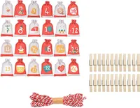 24 Stoffbeutel Adventskalender zum Befüllen DIY Weihnachtskalender Adventskalender Selber Befüllen Adventskalender Säckchen 10 x 15 cm