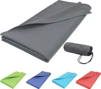 Sporthandtuch Mikrofaser, 90x180 cm, anthrazit, mit praktischer Transporttasche