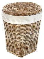 Kobolo Wäschebehälter Wäschetonne Wäschesammler KUBUS - Rattan - grau - 40x40x48 cm - Sortierer Wäschesack Laundry bin basket Home Room Bathroom Deco