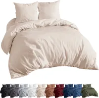 EllaTex Renforcé Bettwäsche Set 200x220 + 2St. 80x80 cm Bettwäschegarnitur 100% Baumwolle, in Farbe: Creme