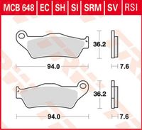 Podkładka spiekana TRW Lucas MCB648SV