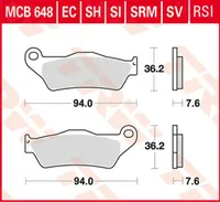 TRW Bremsbelagsatz MCB648SH Bellagio LY Gran Passo 1200 ZLM03 Wild HP Multistrada 1200 AA 450