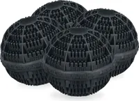 relaxdays Schwarzer Waschball 4er Set