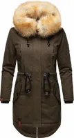 Navahoo Damen Winter Jacke Parka Mantel Winterjacke warm Kunstfell Kapuze Bombii Anthrazit Gr. 36 - S