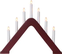 Star Trading  Lichterbogen ,Jarve' aus Holz, 7-flammig, austauschbare E10 Lichtquellen, dunkles Rot, warmweiß, H 36cm, B 41cm