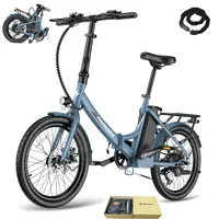Elektrofahrrad Pannensichere Reifen 20 zoll bis zu 110 - 130 km Rostfreie Aluminiumlegierung Wasserdicht IPX4 Pedelec klapprad mit 7 Gang, Blau