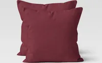 2er Set Renforcé UNI Kissenhüllen 80x80 cm Kopfkissen Garnitur 100% Baumwolle Mit Reißverschluss bordeaux