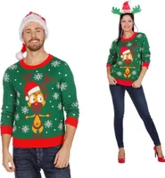 Wilbers Weihnachtspullover Rentier grün S - XXL  Weihnachtspulli Christmas Pulli Gr. S