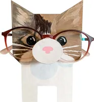 (Cat) Cute Creative Animal Glasses Holder, 1 kus dřevěného rámu na brýle ve tvaru zvířete pro domácnost, kancelář, dekorace na stůl