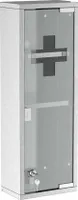 Kleankin kleankin apteczka z zamkiem szklane drzwi 3 komory matowe szkło 430 stal nierdzewna 834-297