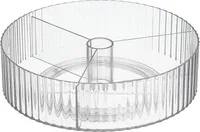 Drehbares Ordnungssystem Gewürzhalter Drehteller drei Fächer mDesign Transparent
