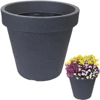 Pflanzgefäß Blumentopf Kunststoff 40x35cm anthrazit Pflanztopf Pflanzkübel