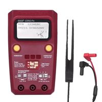 Tester tranzistorov, všestranné funkcie, LCD displej, červený s testovacou sponou