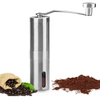 Manuelle Kaffeemühle – Hand-Kaffeemühle aus Edelstahl mit stufenloser Einstellung des Mahlgrads