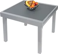Gartentisch Balkontisch Ausziehbar 90 - 180 cm Silber Anti Fingerprint Diplomat ib style®