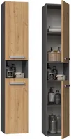 ADGO® Nel Badezimmer Bücherregal 31x174x30cm Badezimmerschrank Anthrazit/Artisan