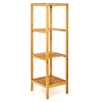 Regal Mehrzweckregal 4 Etagen 34x110x33cm (BxHxT) kombinierbar Bambus, Variante:levels_4