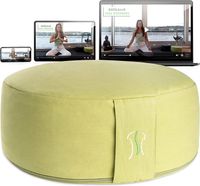 BACKLAxx® Bezug Meditationskissen inkl. Videokurs mit Buchweizen Füllung Yogakissen - Sitzhöhe 15cm und Sitzbreite 35cm Joga Sitzkissen