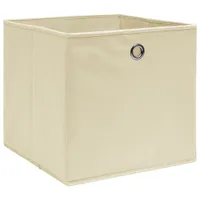 vidaXL Aufbewahrungsboxen 10 Stk. Creme 32x32x32 cm Stoff