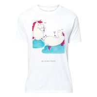 Mr. & Mrs. Panda Größe XL T-Shirt Einhörner Sekt - Weiß - Personalisierte Geschenke, Geschenk, Frauen, Einhorn Deko, Freundinnen, Jubiläum, Anstoßen, Nachthemd, Unicorn