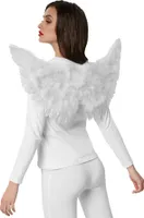 Flauschige Engelsflügel 77 x 37 cm - weiß