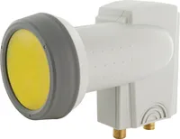 Schwaiger Twin LNB SPS6914 531 Sun Protect digital, hellgrau mit Wetterschurt für 2 Teilnehmer