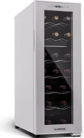 Klarstein Freistehender Weinkühlschrank 2 Zonen, Getränkekühlschrank Klein, Kleiner Weinschrank, Wein-Kühlschrank Klein mit Glastür, Indoor/Outdoor Flaschenkühlschrank, Wine Fridge, 18 Flaschen