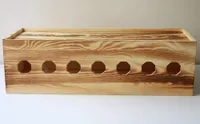 Handgemacht Kabelbox aus Massivholz Schreibtisch Aufbewahrungsbox für Kabel Verwalten und Organisieren Karbonisiertes Holz XXL