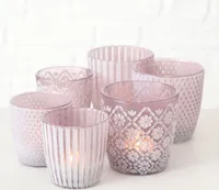 Boltze Windlichter Patty SET 6teilig Glas Violett