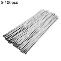 100pcs 304 Edelstahlbeschichtete Mehrzweckverriegelungskabel-Kabel Metall-Kabelbindungen-#05