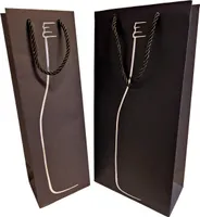 2er Set Geschenktasche aus Papier | 1 x Weintasche für Einzelflasche und 1 x für 2 Flaschen | Geschenktüte Weihnachten | Weinbeutel | Tragbare Flaschentasche für Wein, Sekt | Flaschentüten