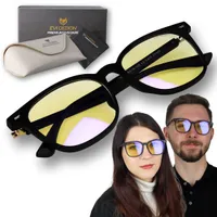 Okulary do komputera blokujące światło niebieskie ANTI BLUE LIGHT + etui, czarne 45% 7868