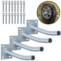 LZQ 4er Reifenhalter Wandhalterung Garage 36,5cm - Autoreifen Wandhalter bis 50KG inkl. Schrauben & Dübel für Autoreifen & Felgen zum Lagern