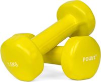 Dvojica vinylových činiek (2 x 1 kg (ružová)) Ideálne pre gymnastiku Aerobik Pilates 05 kg - Žltá (2 x 1,5 kg)