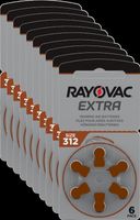 Rayovac 10x Extra Advanced Gr. 312 - 6er Blister Hörgerätebatterien PR41 Braun 24607