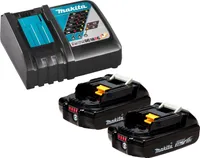 Makita 2x BL1820B Akku 2,0 Ah 18V Li-Ion + DC18RC Schnellladegerät