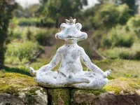 Dekofigur Frosch "Entspannung" 36 cm hoch, Tierfigur, Buddha, Froschfigur, Gartendekofigur, Balkon & Gartendeko für Draußen