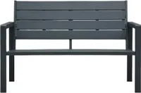 vidaXL Gartenbank 120 cm HDPE Grau Holz-Optik