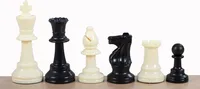Staunton Schachfiguren Nr. 6, weiß/schwarz (König 96 mm)