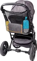 Universal Einkaufsnetz XL für Kinderwagen, Buggy, Sportwagen, Jogger und Zwillingswagen/einfacher Klickverschluss - Schwarz 33*55