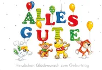Kindergeburtstag - Glückwunschkarte im Format 11,5 x 17 cm mit