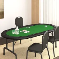 vidaXL Pokerový stůl skládací pro 10 hráčů zelený 208x106x3 cm