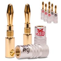 8x Bananenstecker 24K vergoldet High End Banana Kabel Lautsprecherkabel bis 6mm²