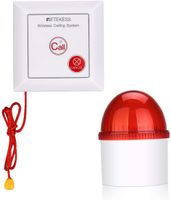 Retekess TH103 Alarmsystem, Ton- und Lichtrufsystem, Wasserdichte IP54-Ruftaste mit SOS-Kabel, für ältere Menschen, Persönlicher Wohnsitz (1 Taste + 1 Empfänger)