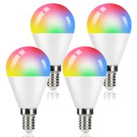 ZMH 4pcs E14 Led Smart Colour Changing Candles Lamp RGB Bulbs 3000k 4W Warm White Dimmable with Remote Control Kolorowa żarówka 16 kolorów 4 tryby dynamiczne