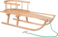 COSTWAY Schlitten Holzschlitten, Schlitten Kinder 137 cm, Davoser Rodel  Holz & Metall, Kinderschlitten Schneeschlitten 150 kg belastbar für Kinder  und Erwachsene, Rot + Natur : : Sport & Freizeit